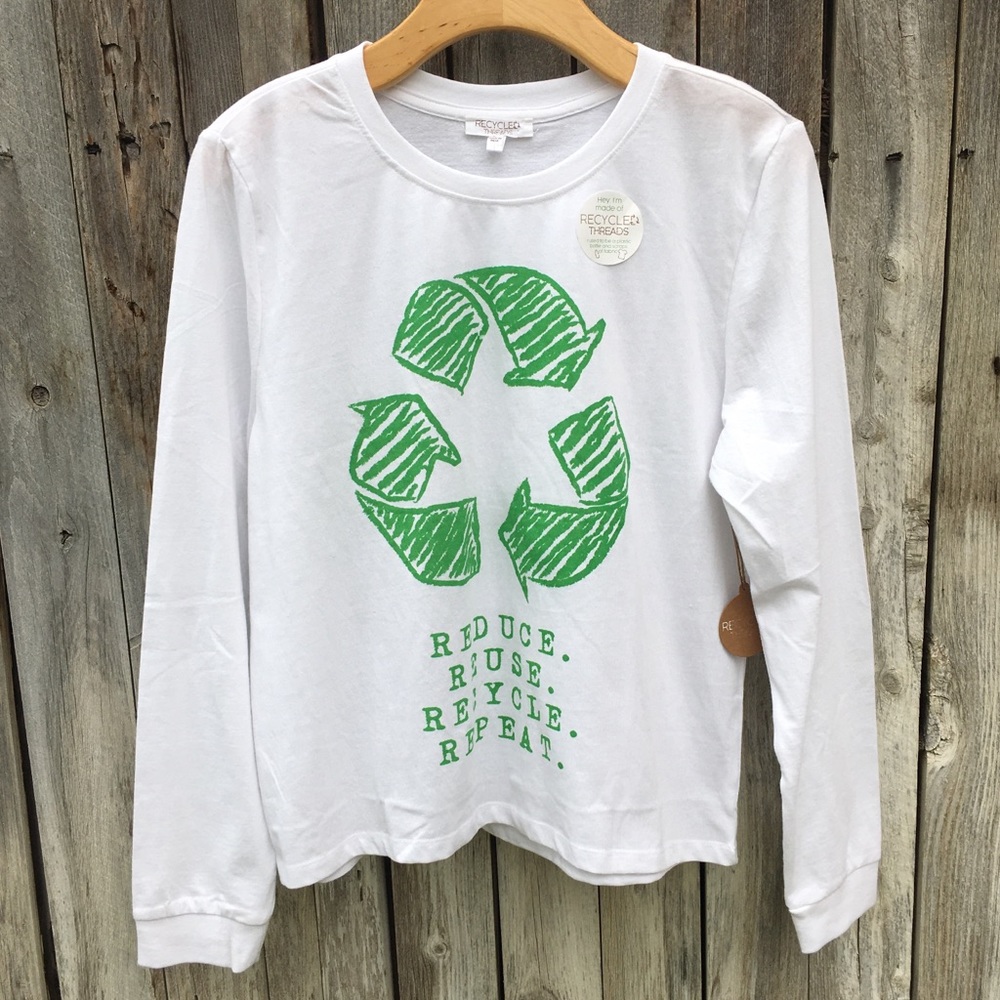 NWT Recycled Threads Graphic Tee White